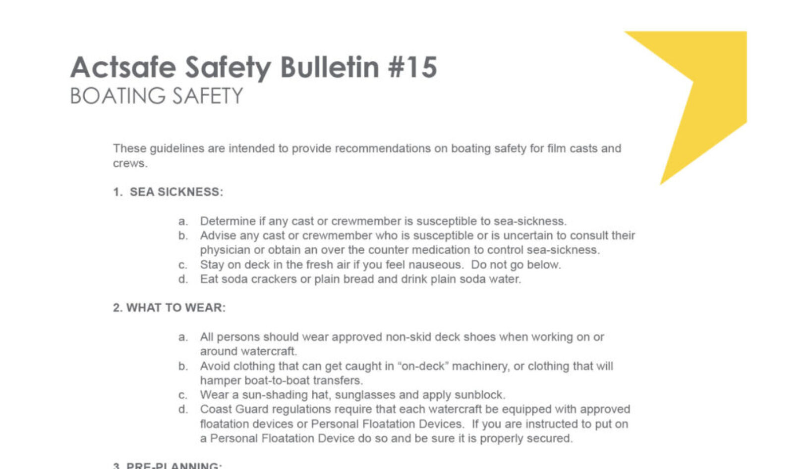 #15 Boating Safety Motion Picture Safety Bulletin