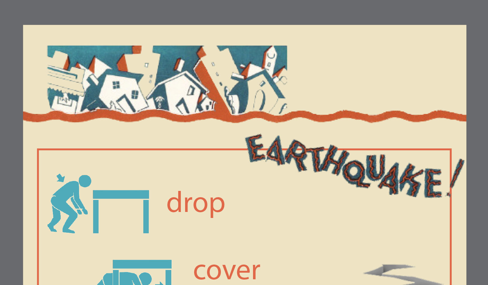 What To Do In The Event of an Earthquake Poster