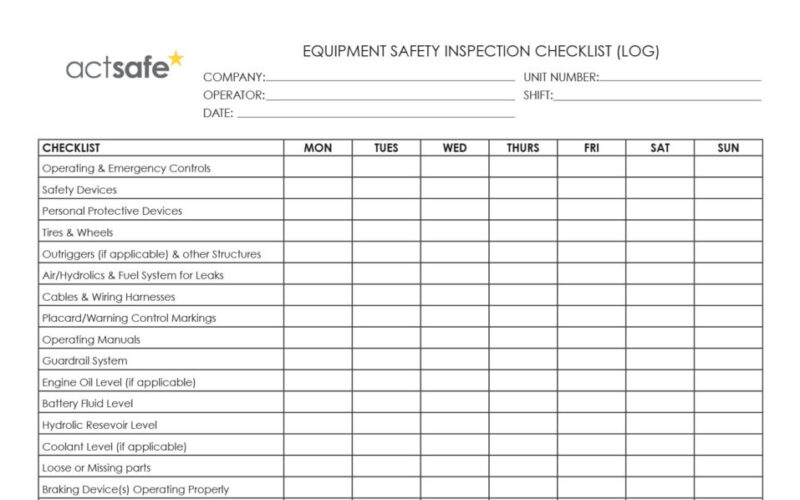 Equipment-Checklist