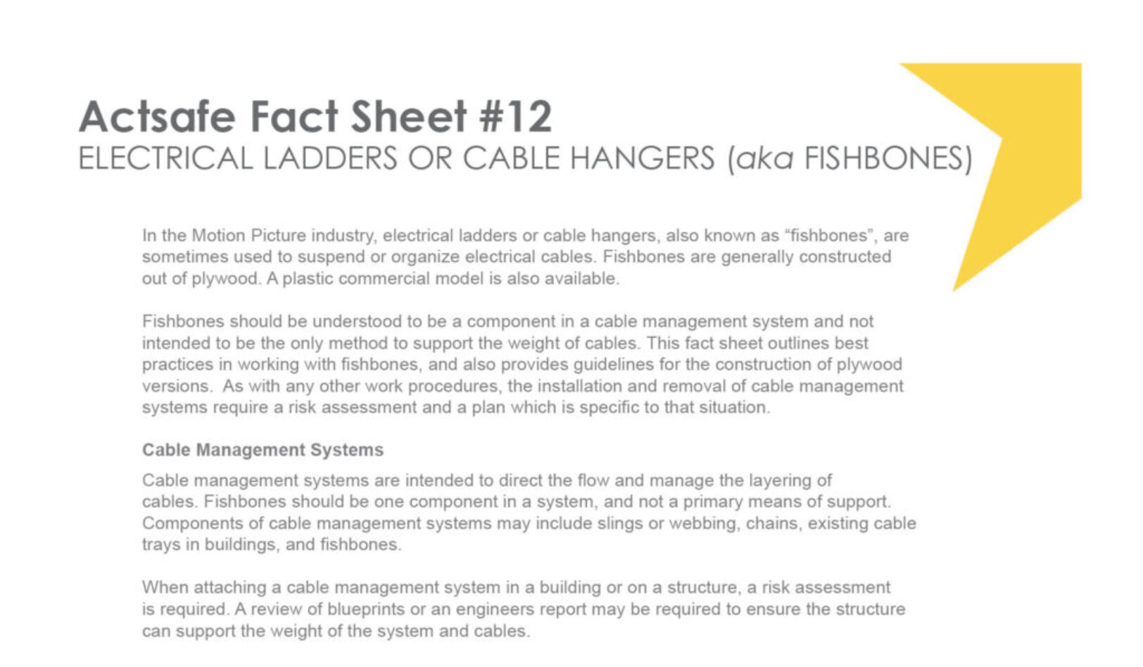 Fishbones Fact Sheet