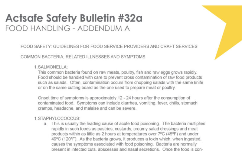 Food-Handling-Addendum-A-Craft-Services-Motion-Picture-Bulletin
