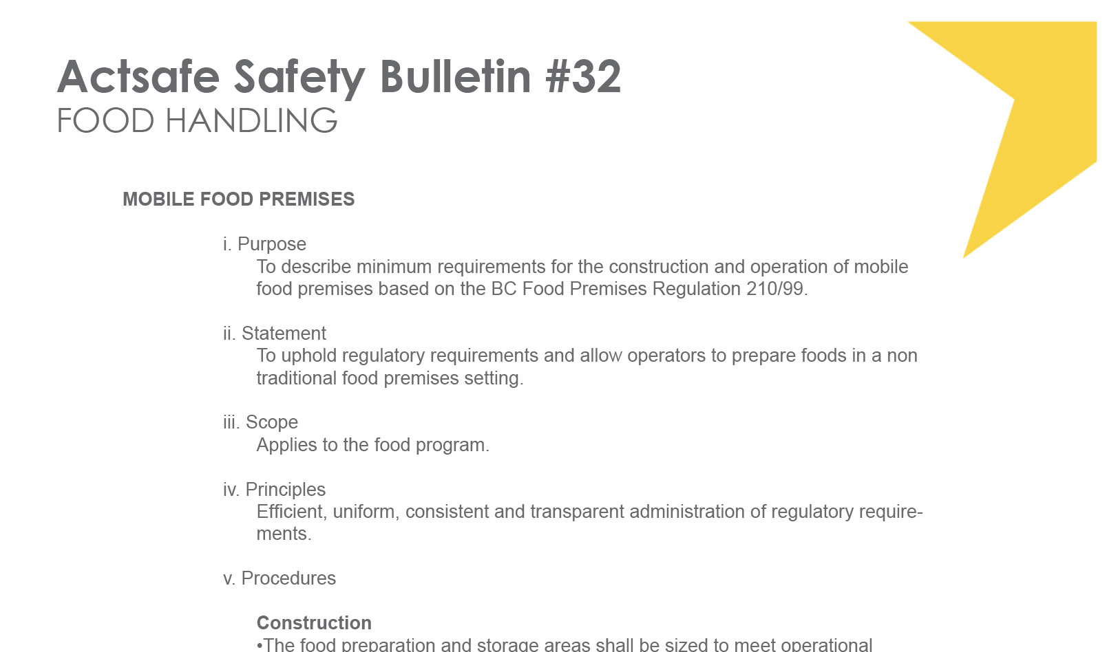 #32 Food Handling Motion Picture Safety Bulletin