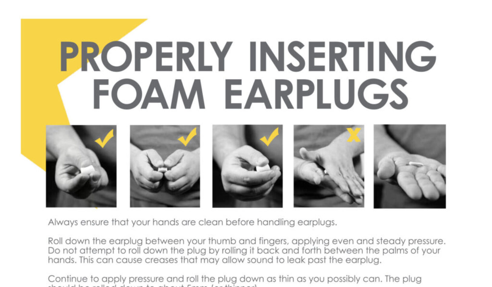 Properly Inserting Foam Earplugs