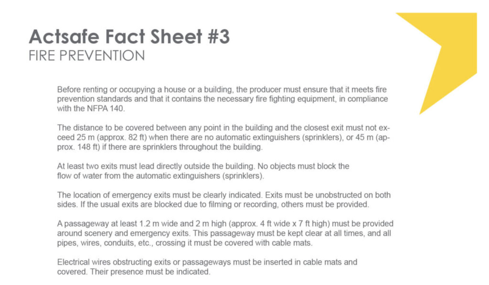Fire Prevention Fact Sheet