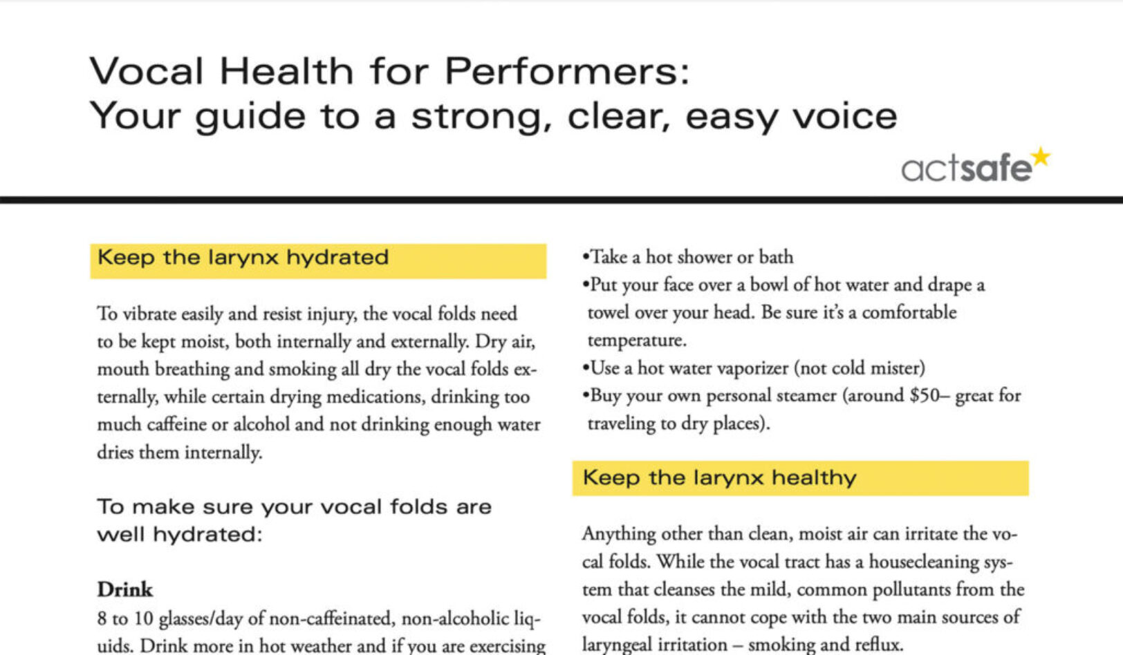 Vocal Health for Performers: Your Guide to a Strong, Clear, Easy Voice