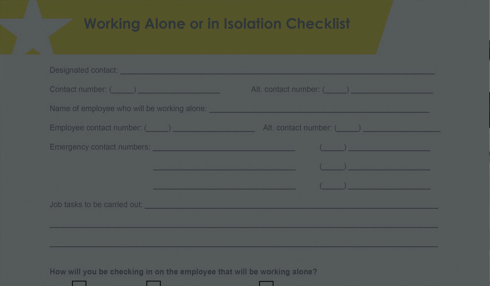 Working Alone or in Isolation
