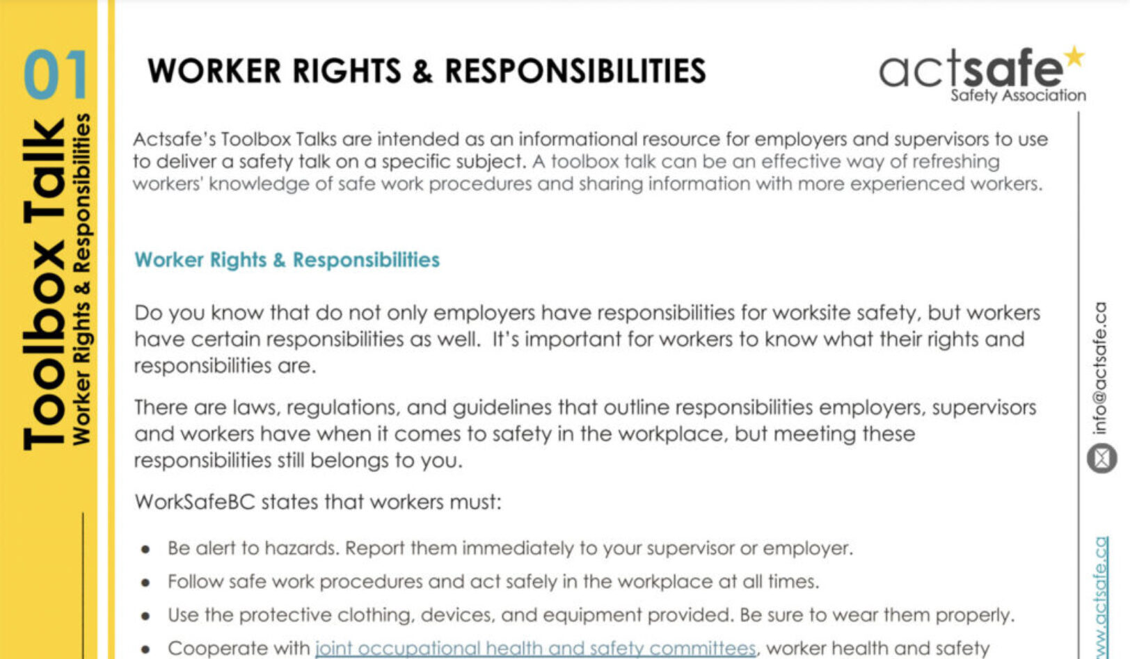 Worker Rights & Responsibilities
