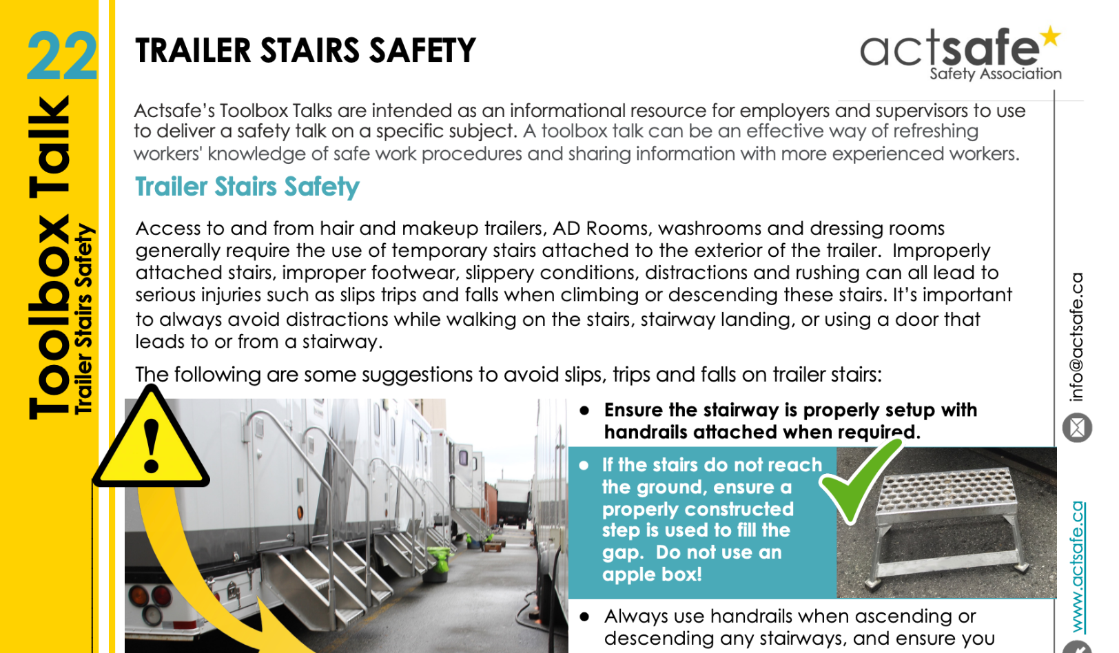 Trailer Stairs Safety