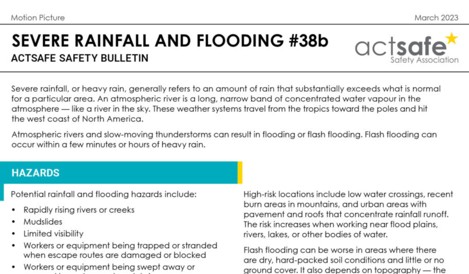 #38B Severe Rainfall and Flooding