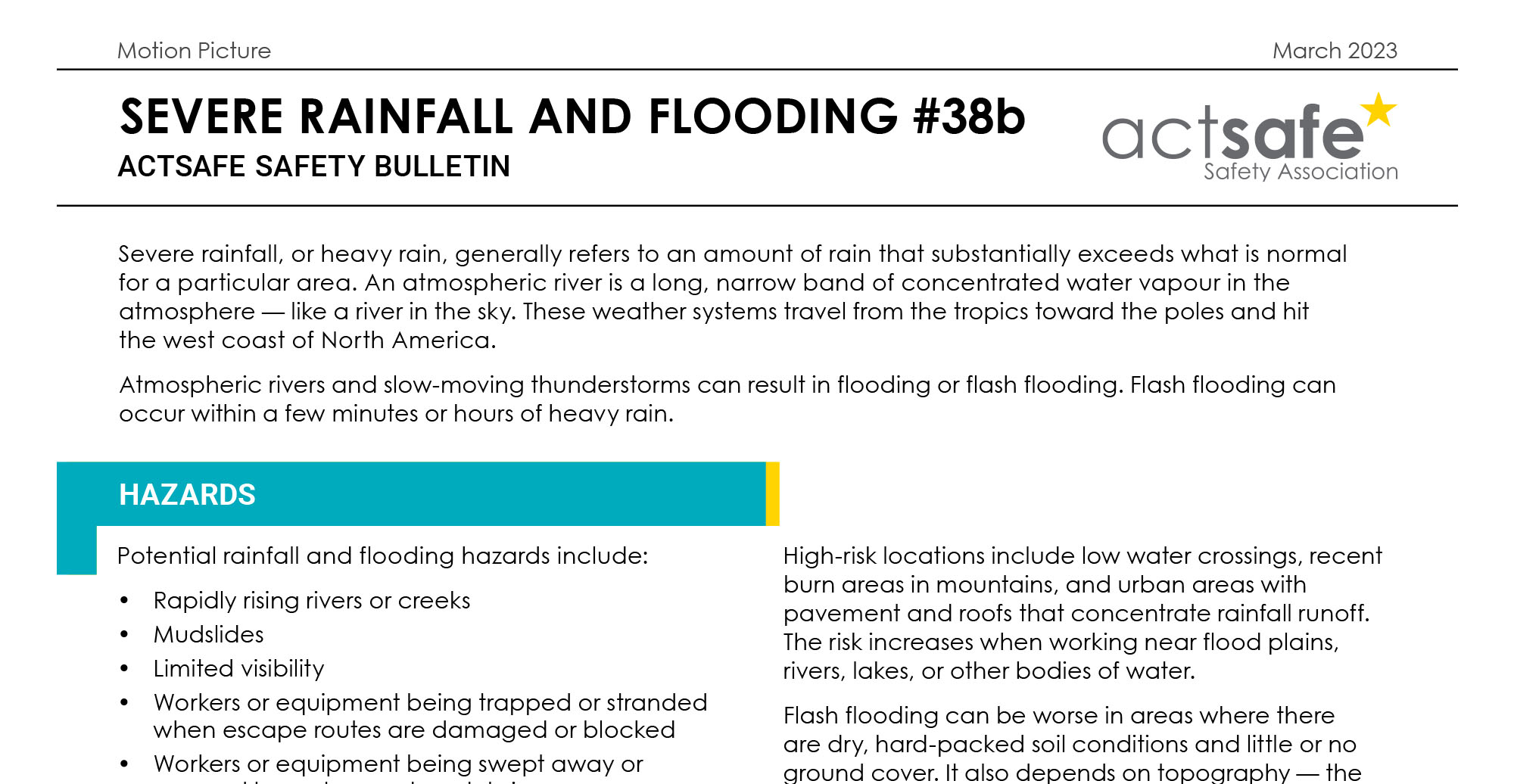 #38B Severe Rainfall and Flooding