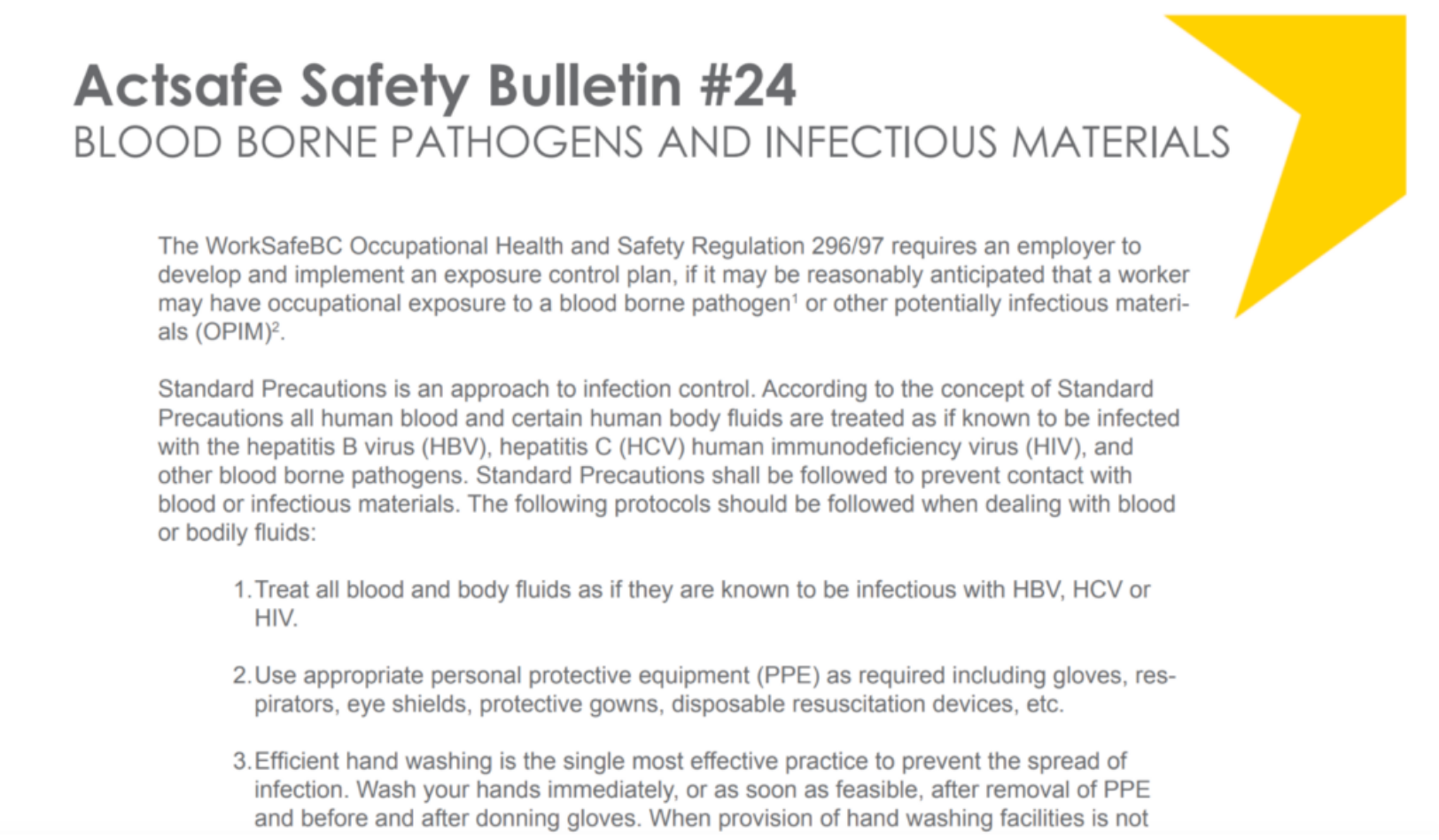 Blood Borne Pathogens and Infectious Materials