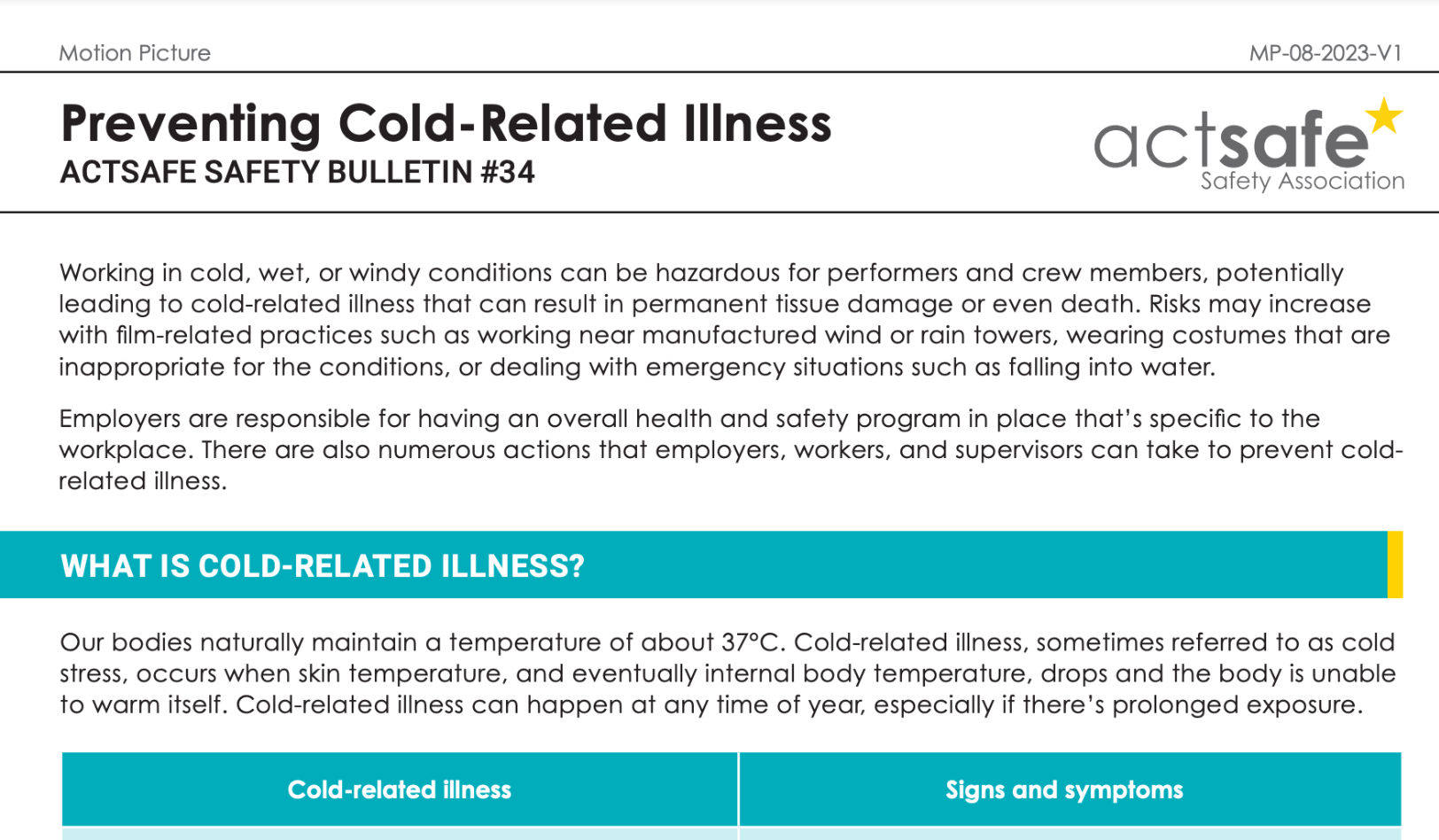 Preventing Cold-Related Illness