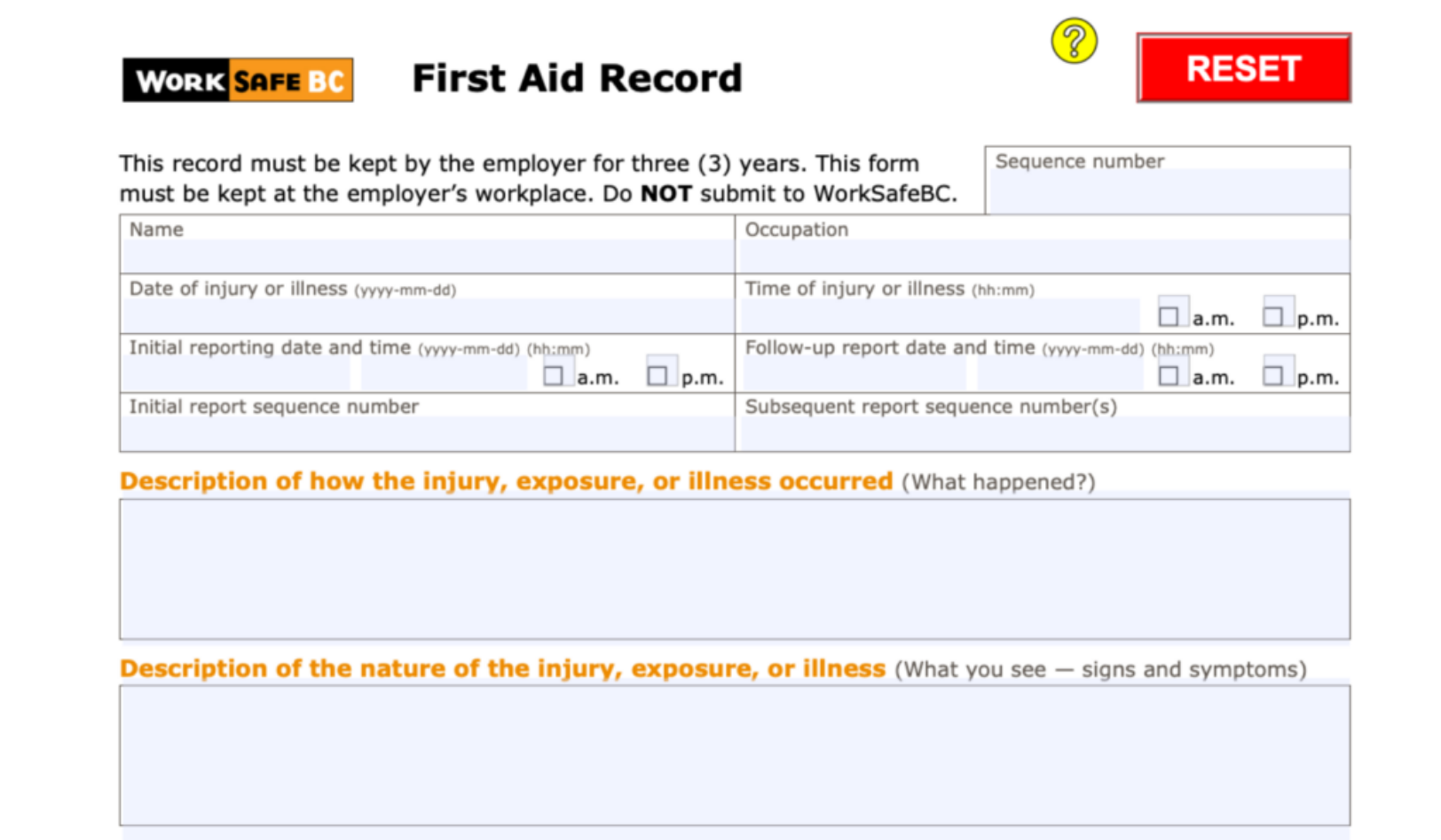 First Aid Forms and Records FAQs