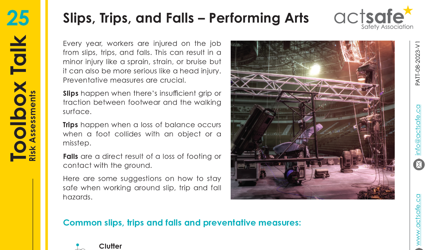 Slips, Trips, and Falls – Performing Arts