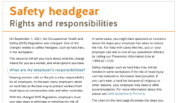 Safety headgear rights and responsibilities