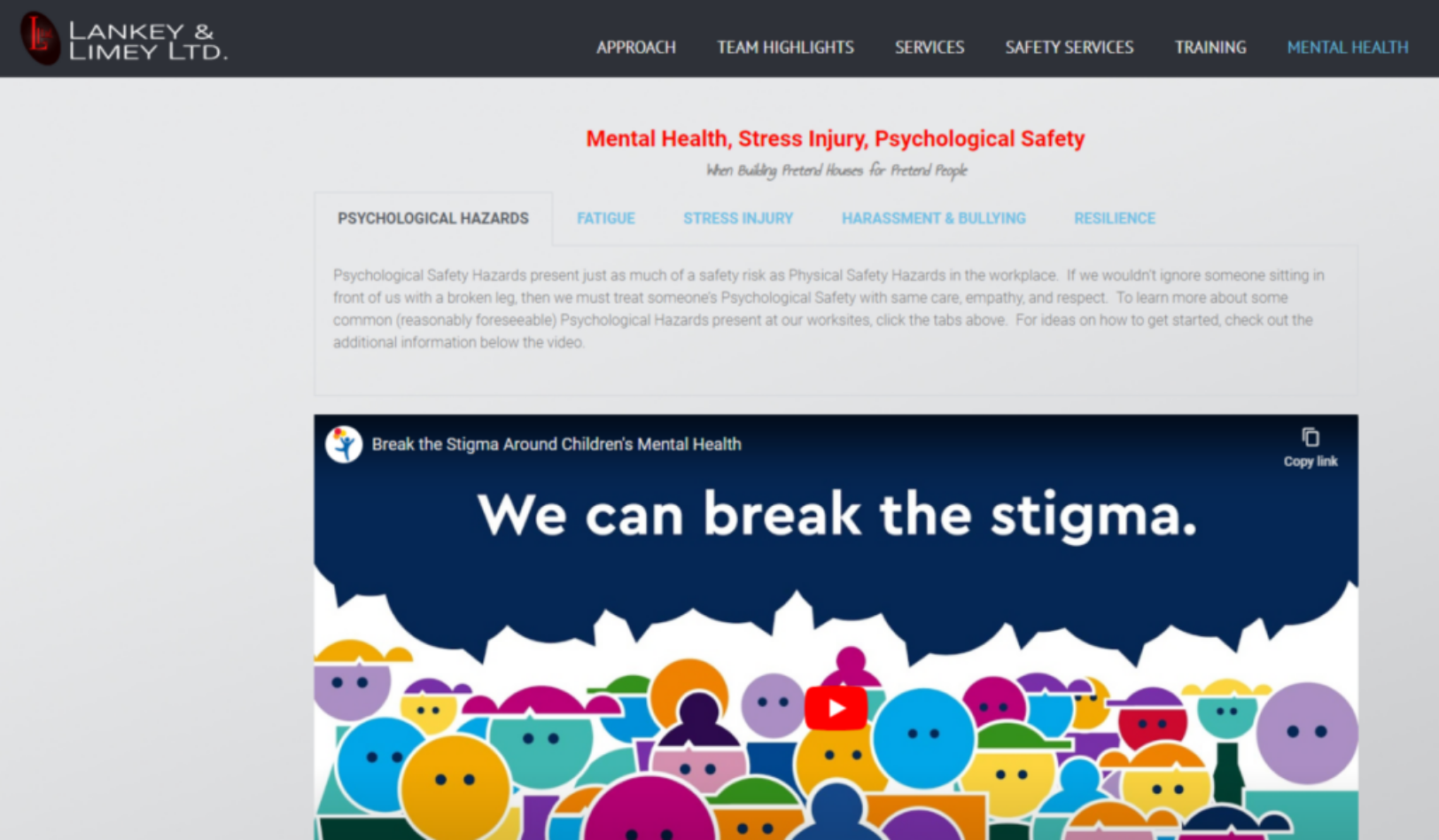 Mental Health, Stress Injury, Psychological Safety
